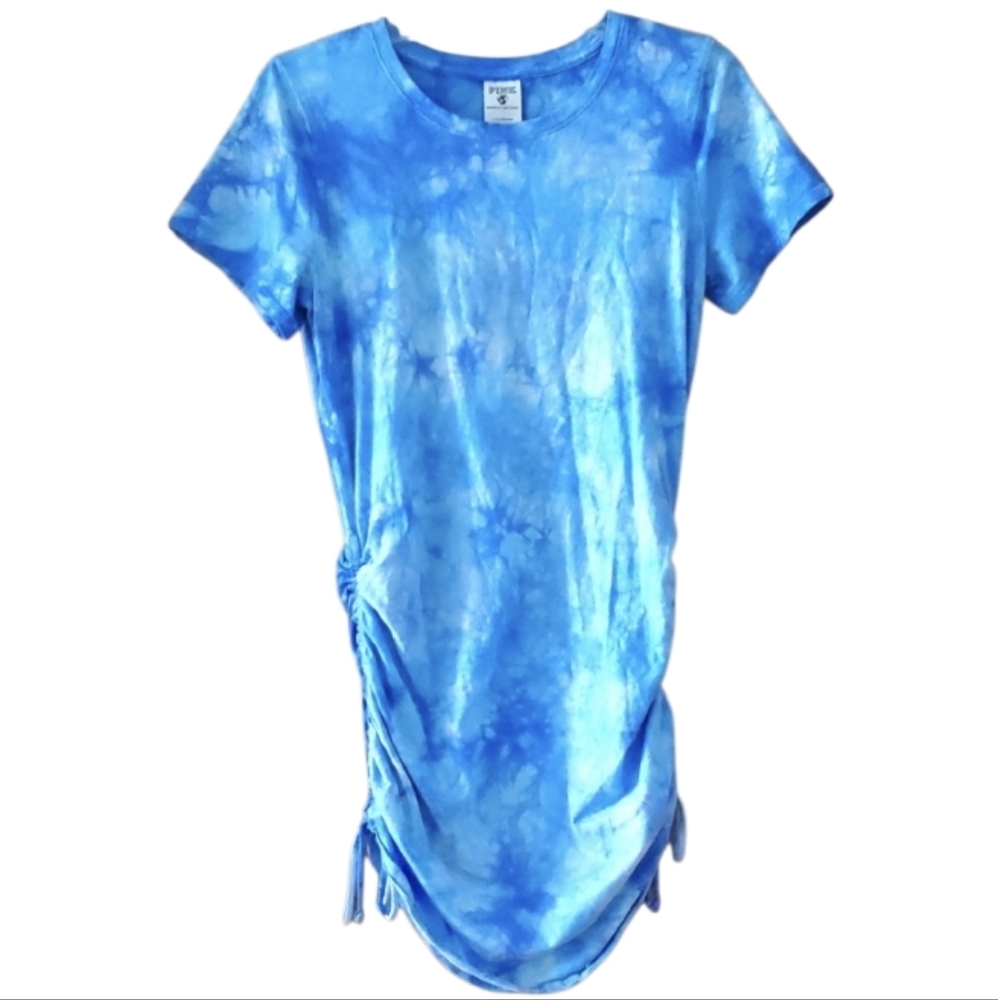 PINK Victoria's Secret Blue Tie-Dye Adjustable Length Tunic Dress Size Large